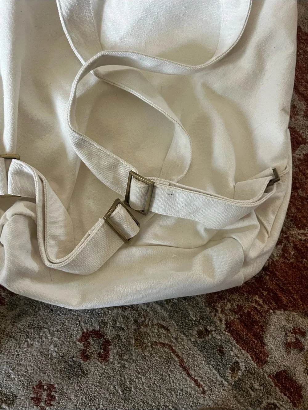 MAUDE THE LABEL Canvas Convertible Backpack - white